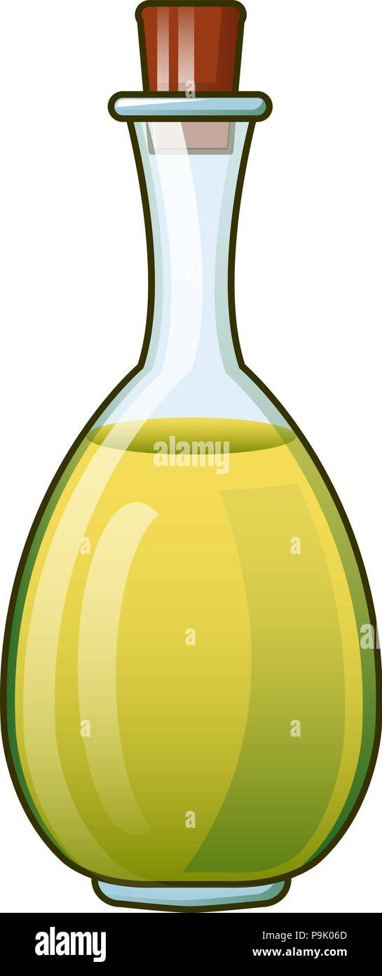 Aceite de oliva virgen botella, icono de estilo de dibujos animados Imagen  Vector de stock - Alamy