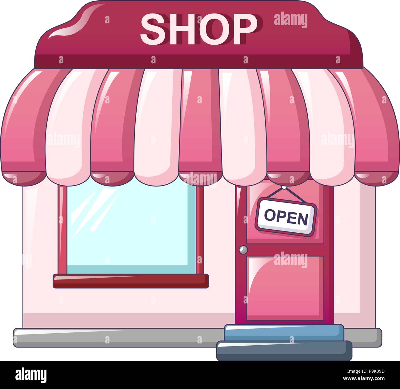 Icono de la tienda de la calle Rosa, estilo de dibujos animados Imagen  Vector de stock - Alamy