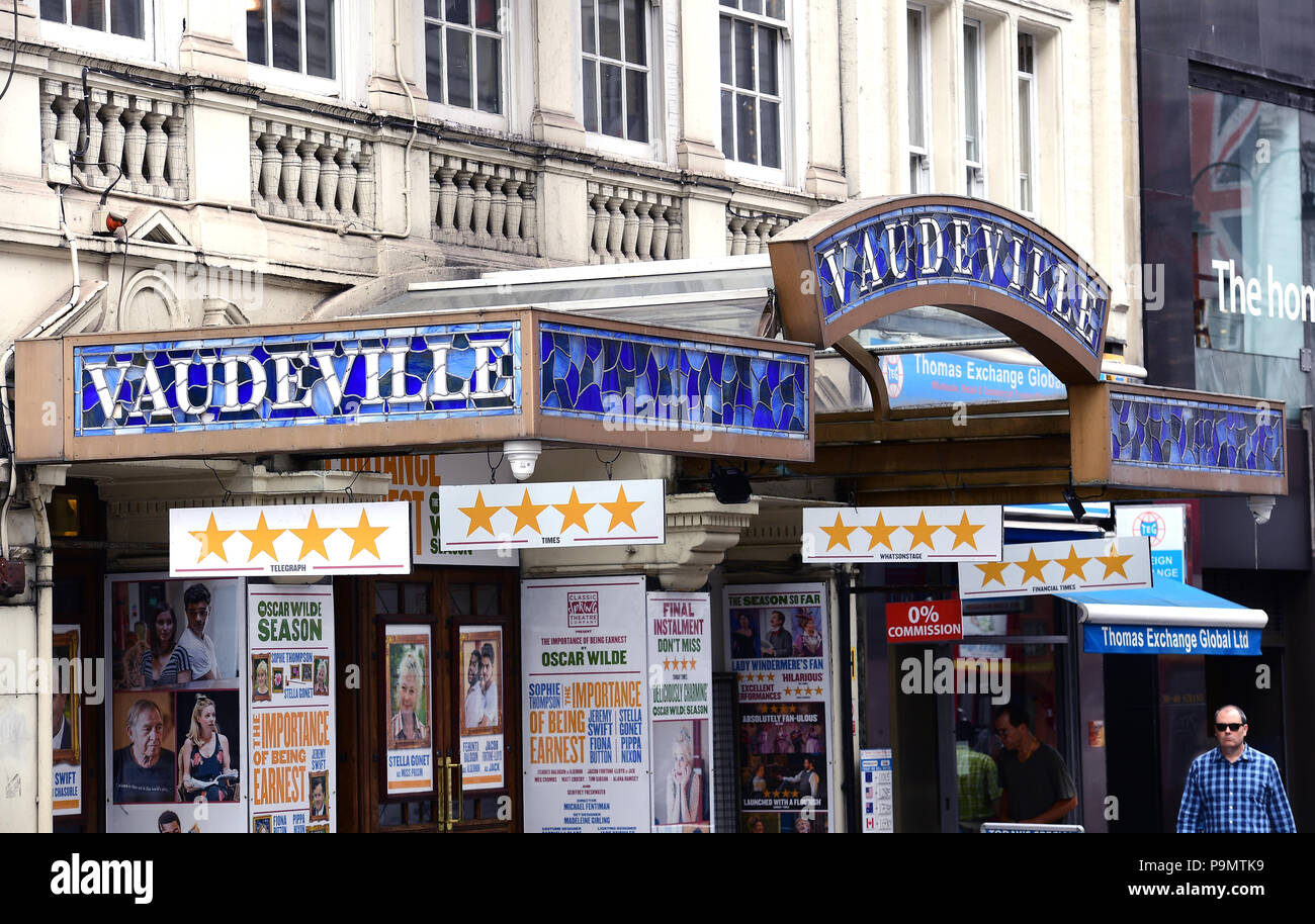 Una vista general del Vaudeville Theatre de Londres. Asociación de la prensa de la foto. Imagen Fecha: Miércoles 18 de julio de 2018. Crédito de la foto debe leer: Ian West/PA Cable Foto de stock