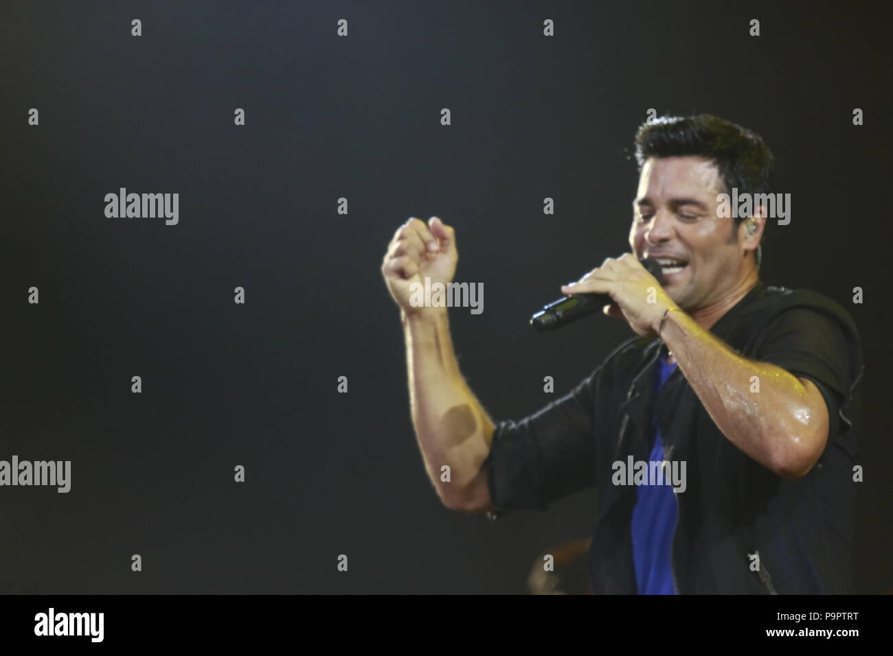El bailarín, cantante y actor puertorriqueño Chayanne, durante la noche de su concierto en el eje en el Planet Hollywood en Las Vegas Nevada en 13 Sep 2015 Foto de stock