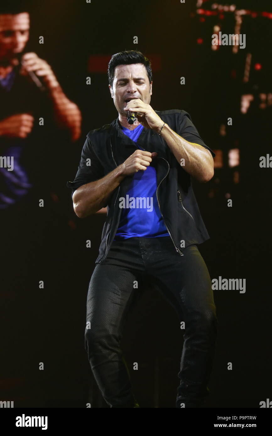 El bailarín, cantante y actor puertorriqueño Chayanne, durante la noche de su concierto en el eje en el Planet Hollywood en Las Vegas Nevada en 13 Sep 2015 Foto de stock