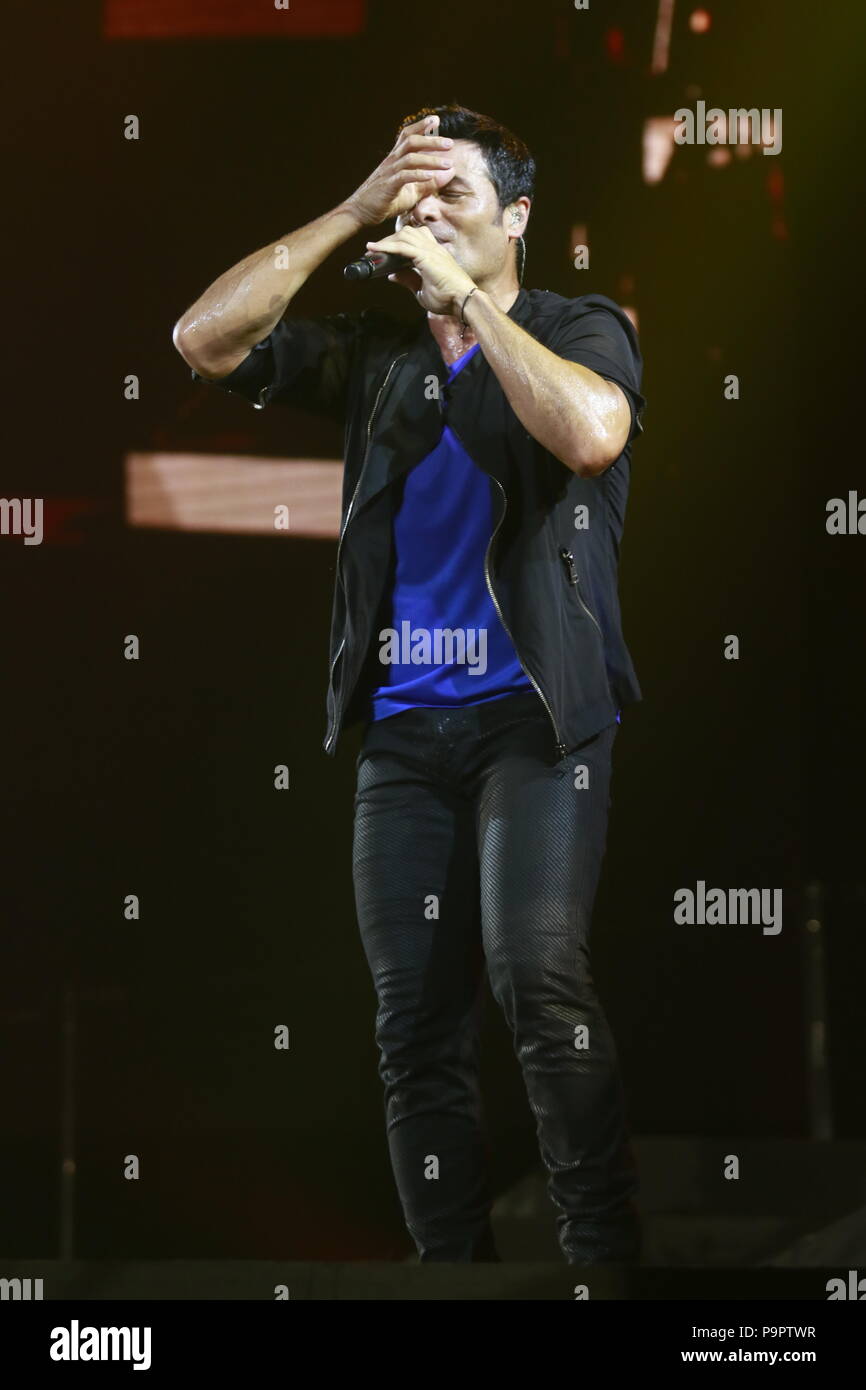 El bailarín, cantante y actor puertorriqueño Chayanne, durante la noche de su concierto en el eje en el Planet Hollywood en Las Vegas Nevada en 13 Sep 2015 Foto de stock