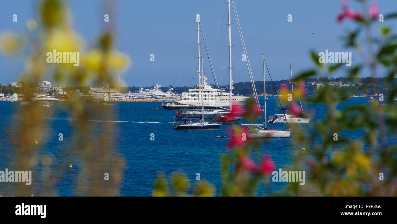 Imagen del puerto viejo de la ciudad de Cannes en la Riviera Francesa, Francia Foto de stock