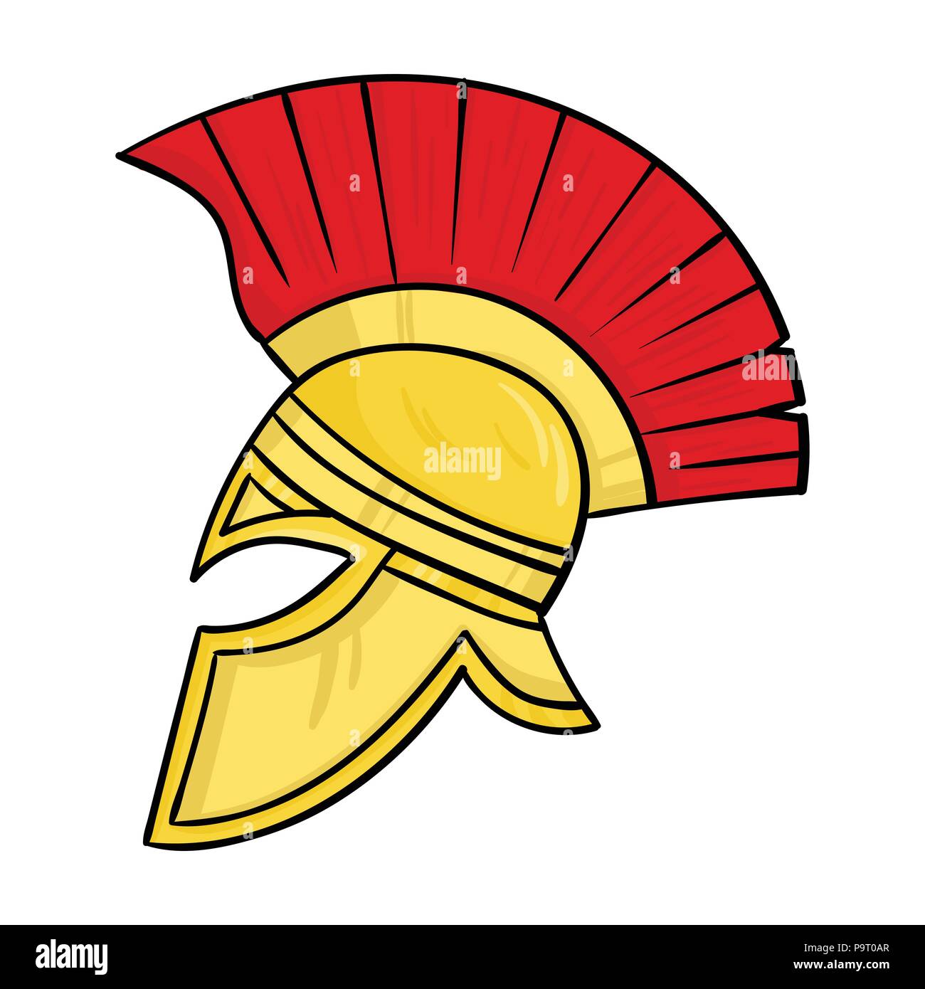 Icono del casco del soldado romano en el estilo de dibujos animados aislado  sobre fondo blanco. Italia país símbolo ilustración vectorial Imagen Vector  de stock - Alamy