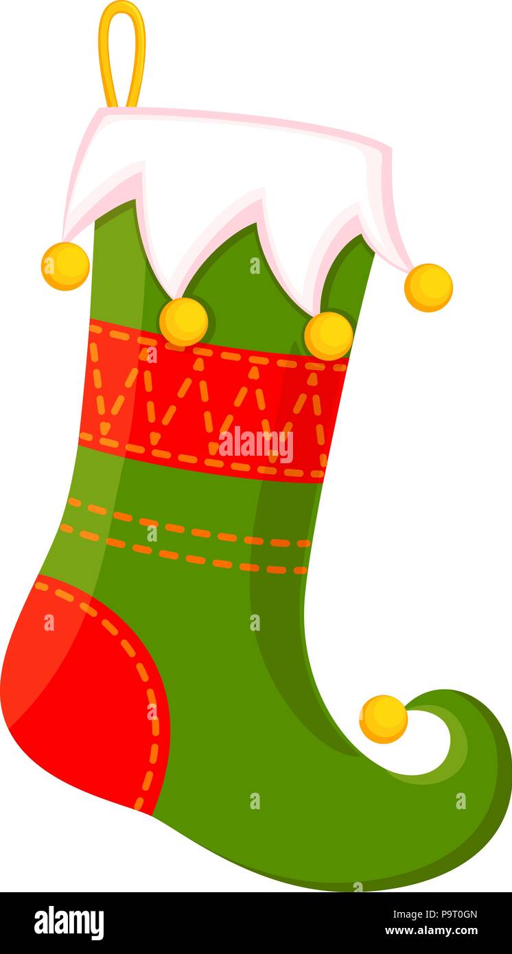 Cute dibujos animados coloridos calcetines de Navidad Imagen Vector de  stock - Alamy