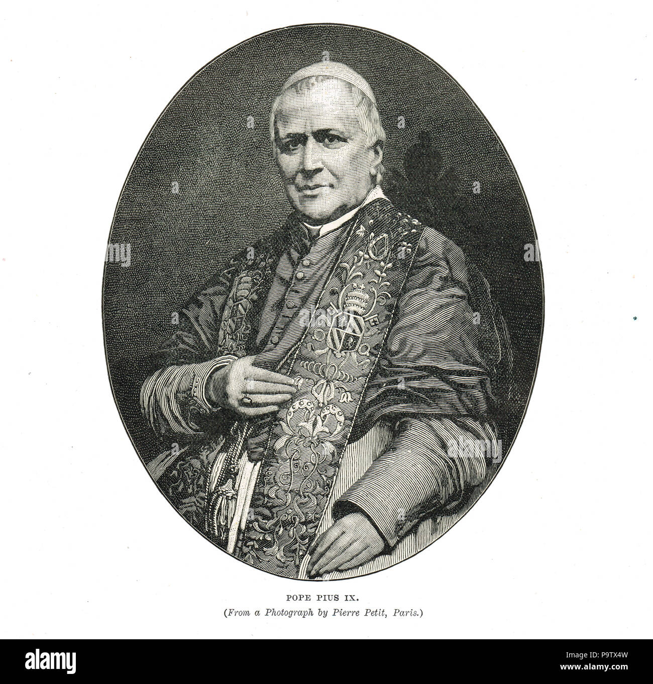El Papa Pío IX, jefe de la Iglesia Católica 1846-1878 Foto de stock