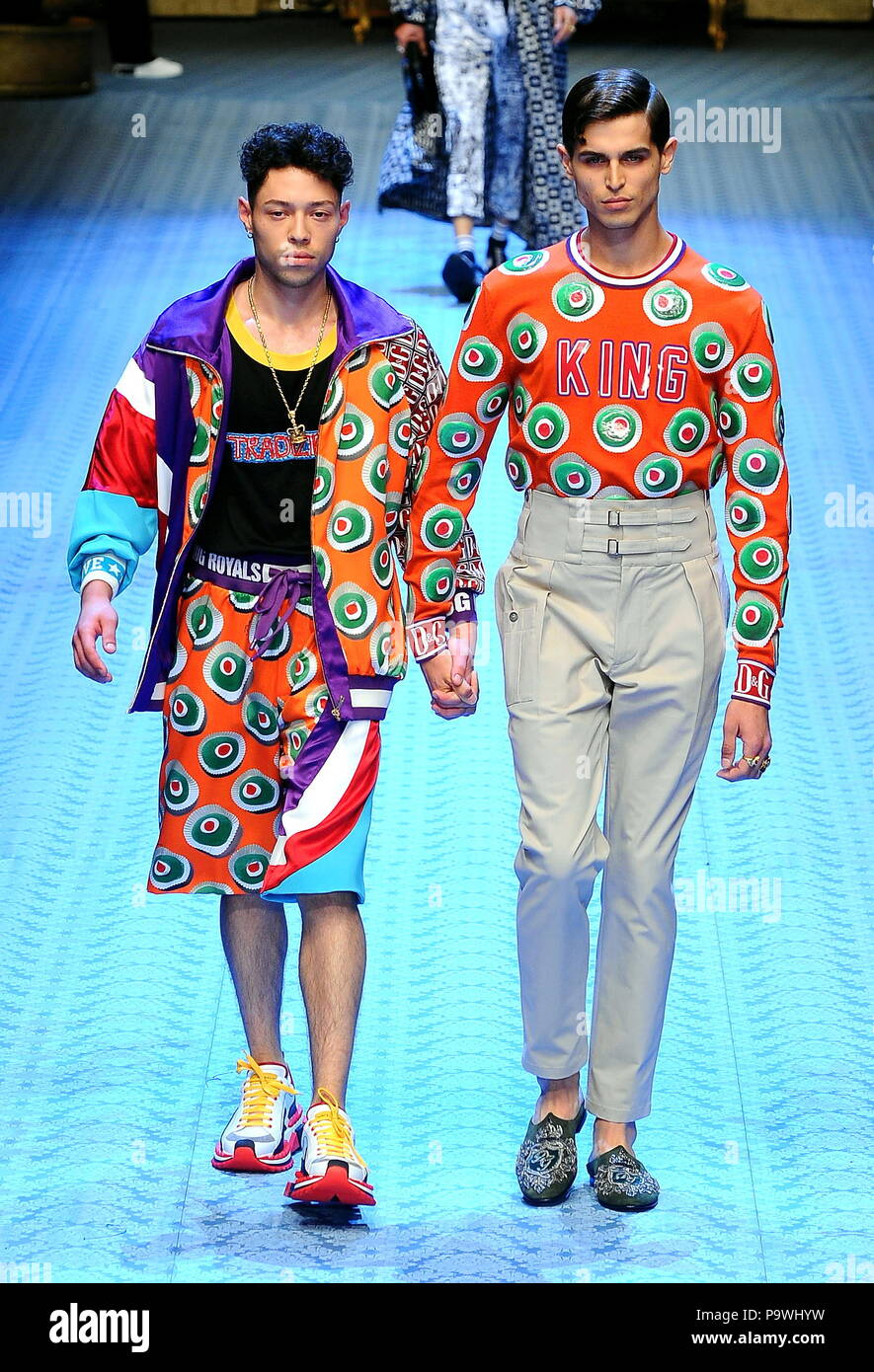 La Semana de la moda de Milán para hombres - Dolce & Gabbana Primavera/Verano  2019 La moda masculina - Catwalk con: modelo donde: Milán, Lombardía,  Italia cuando: 16 de junio de 2018
