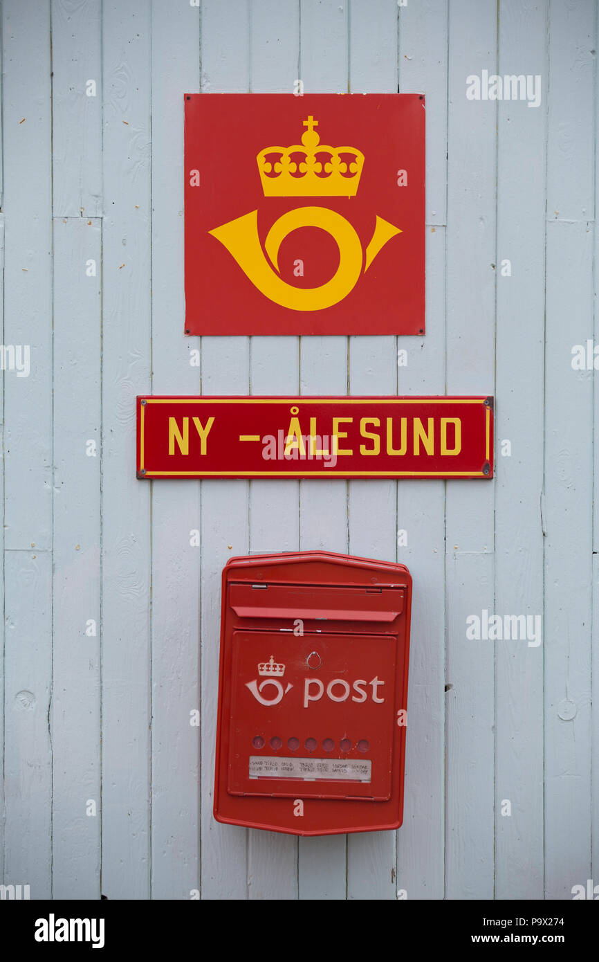 De Ny-Ålesund, Svalbard, Oficina de Correos Foto de stock