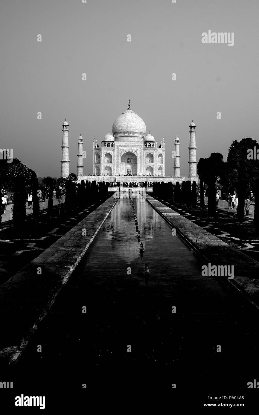 El Taj Mahal, Patrimonio Mundial de la UNESCO, Agra, Uttar Pradesh, India Foto de stock