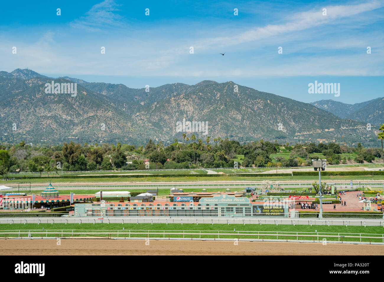 Los Angeles, 8 de abr de: carreras de caballos en Santa Anita Park el 8 de abril de 2018, en Los Angeles, California Foto de stock