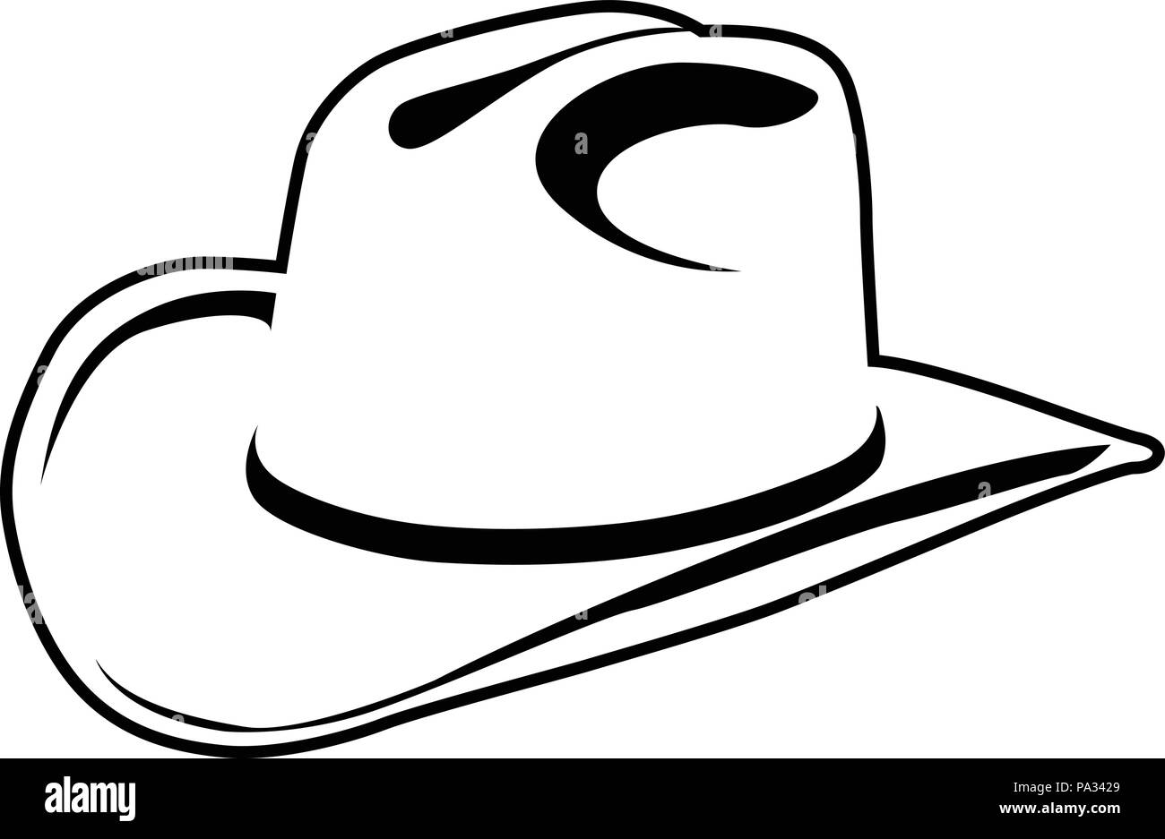 Esquema simple de sombrero de cowboy - símbolo de wild west Imagen Vector  de stock - Alamy