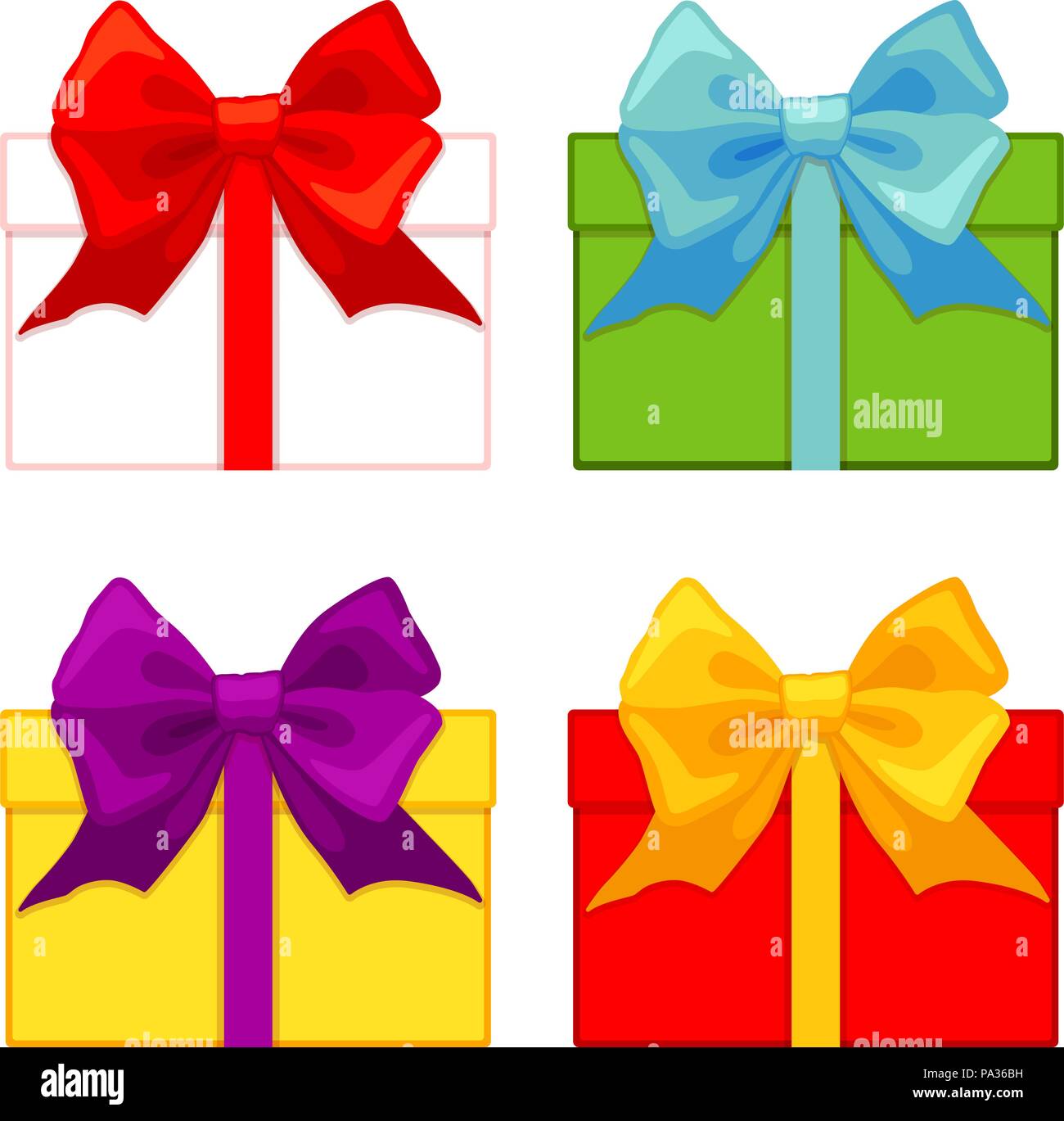 Coloridos dibujos animados box set de regalo Imagen Vector de stock - Alamy