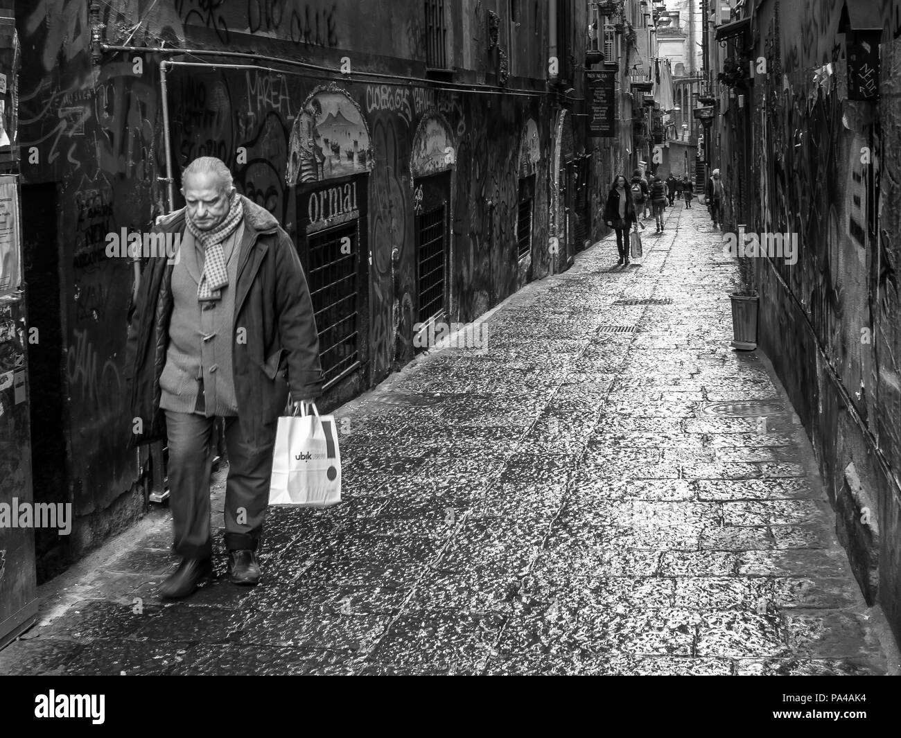 Ciudad de Nápoles, Cita di Napoli, la fotografía de la calle Foto de stock