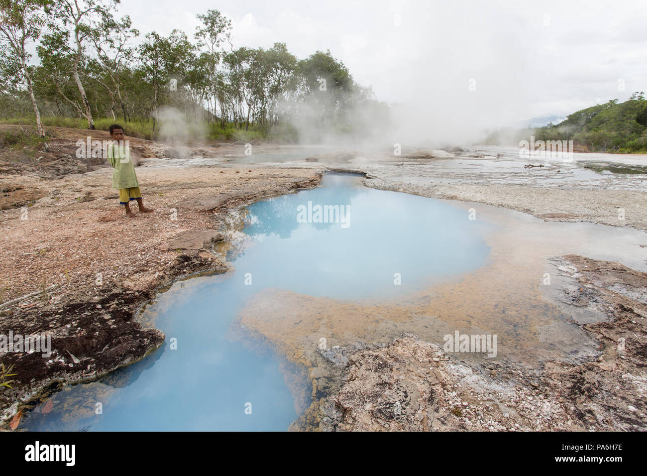 Fergusson Island Hot Springs, Papua Nueva Guinea Foto de stock