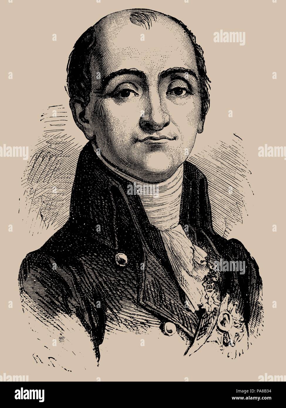 Bernard-Germain-Etienne de la ville-sur-Illon, conde de Lacépède (1756-1815). Museo: Colección privada. Foto de stock