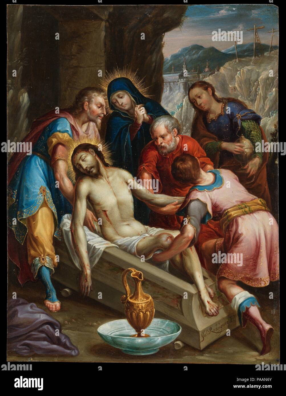 La sepultura de Cristo. Artista: Juan Rodríguez Juárez (México, 1675-1728).  Dimensiones: 10 3/16 x 7 3/4 in. (25,9 × 19,7 cm) Enmarcado: 17 3/4 x 15  3/4 x 1 1/2 in. (45,1 ×