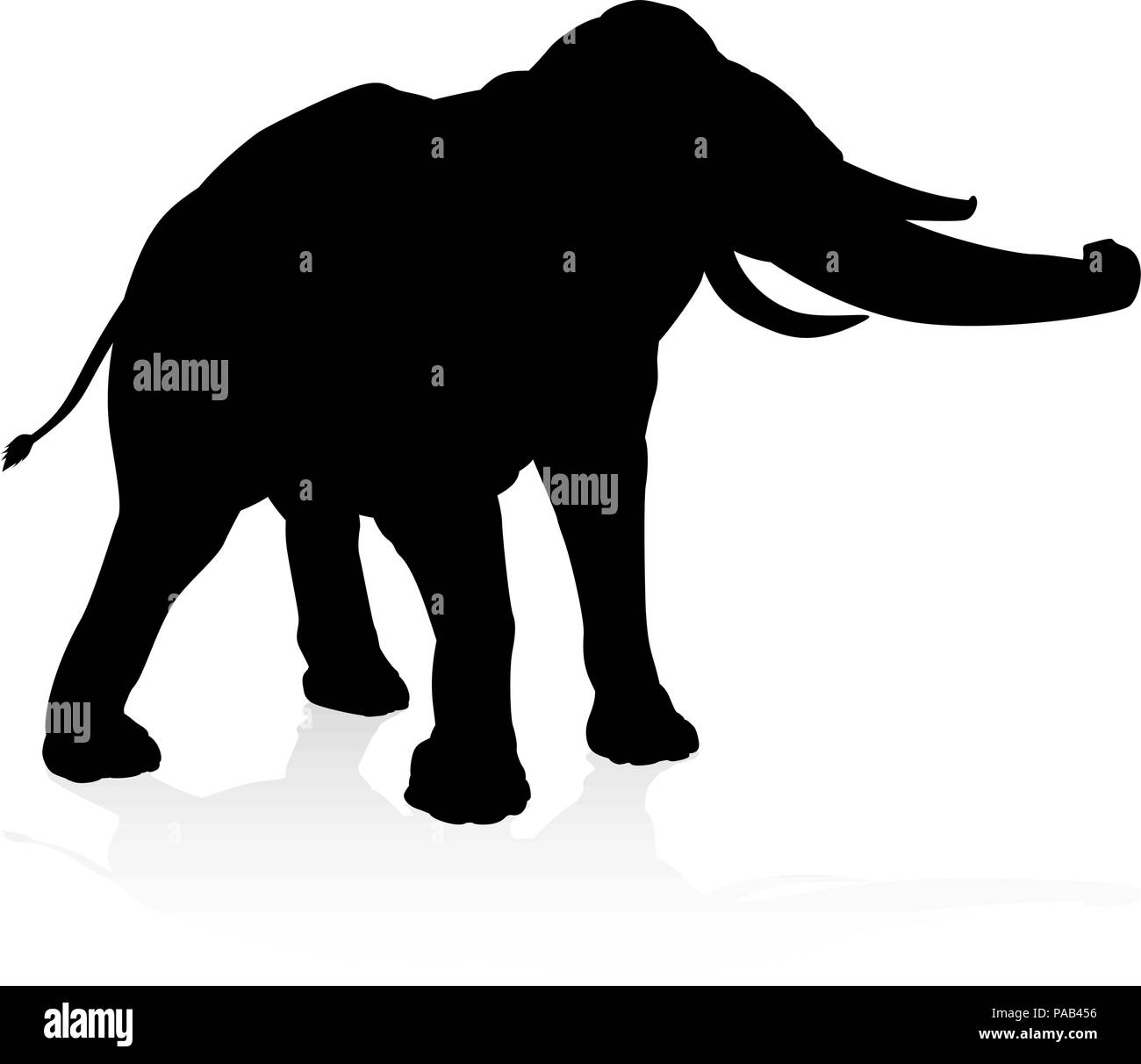 Elephant Safari animal Silueta Ilustración del Vector