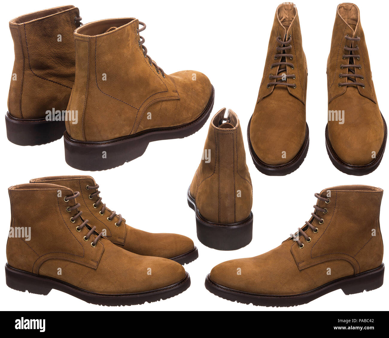 Hombres zapatos de ante marrón con encajes Fotografía de stock - Alamy
