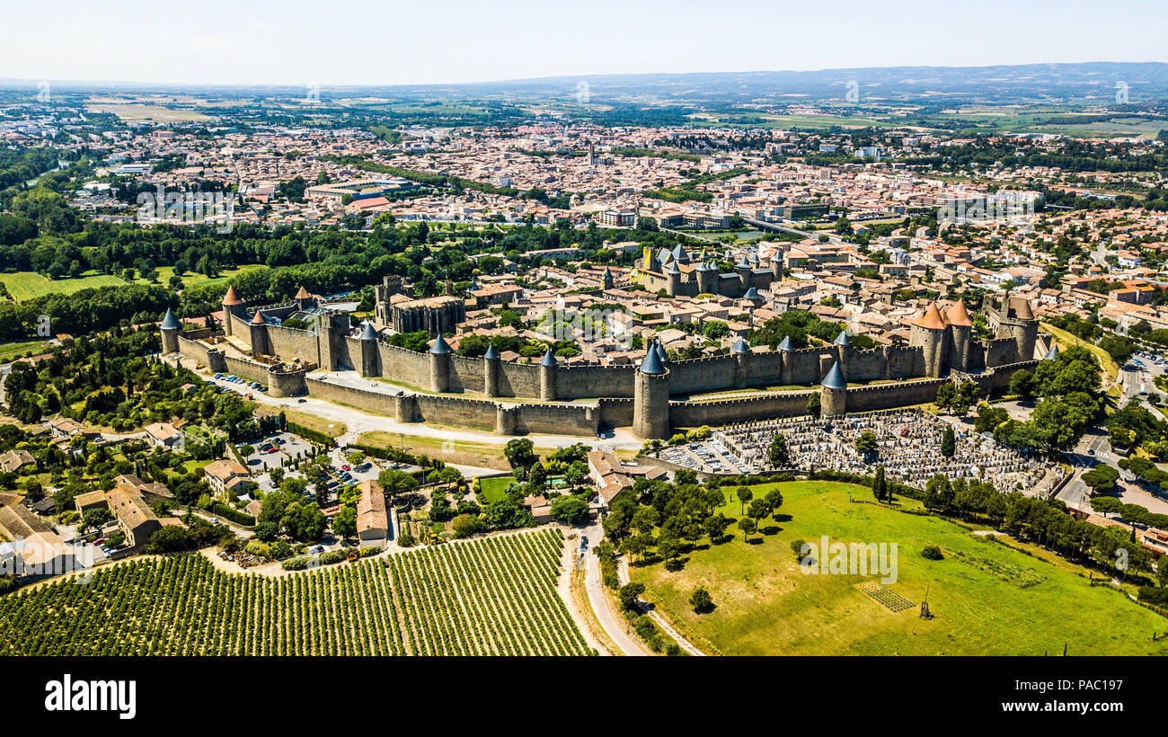 Ciudad fortificada de Carcassonne, Francia Foto de stock