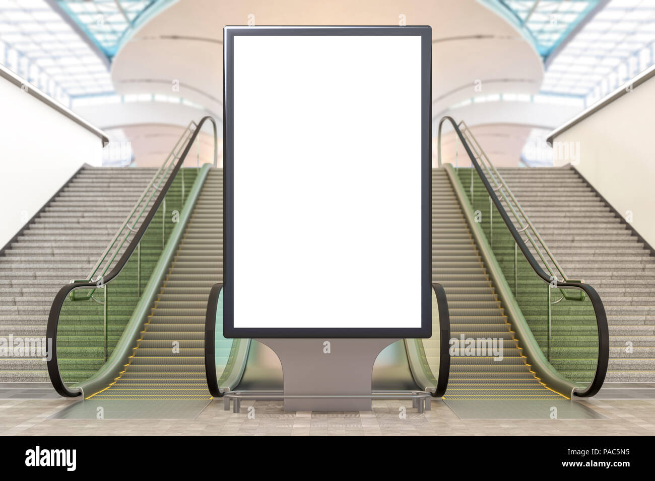 Vallas publicitarias en blanco stand en un centro comercial o un  aeropuerto. Ilustración 3d Fotografía de stock - Alamy
