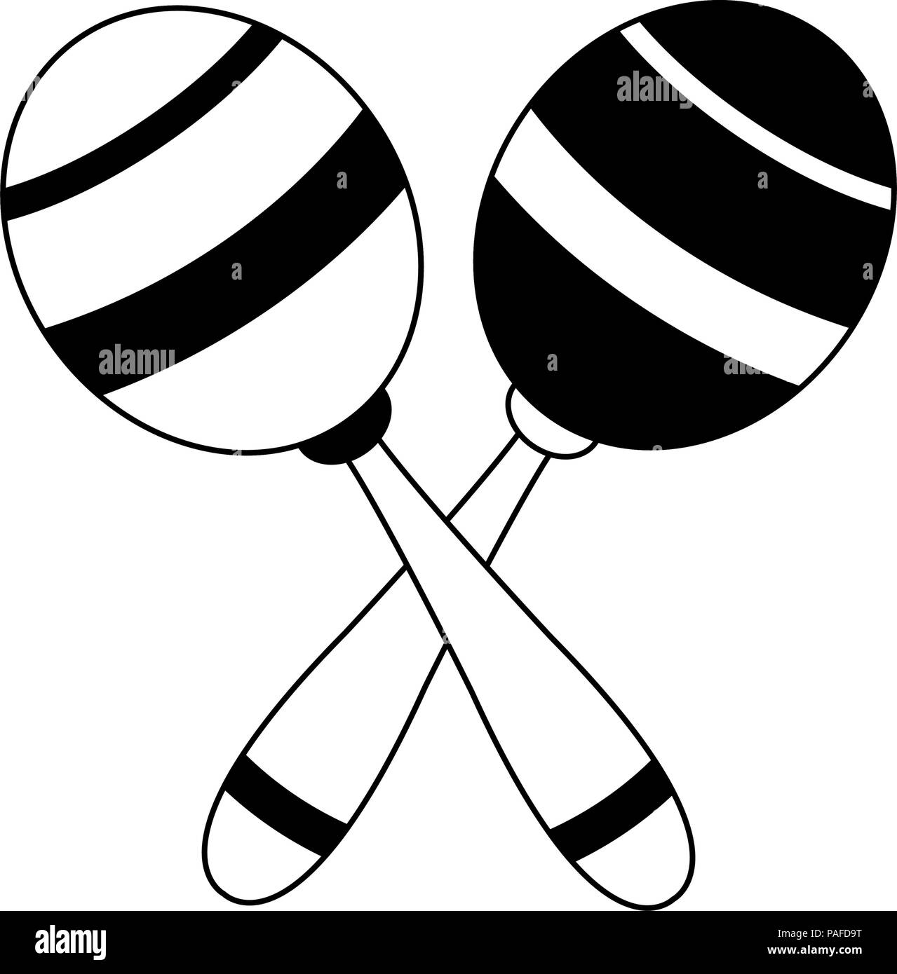 Las Maracas instrumento musical ilustración vectorial diseño gráfico