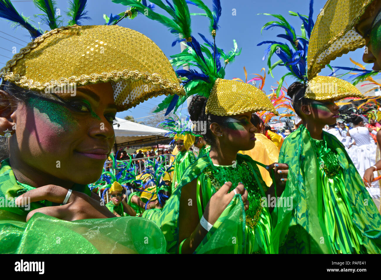 Ritmo del pajarito (bird's rythm). La batalla de flores, el Carnaval de Barranquilla. Foto de stock