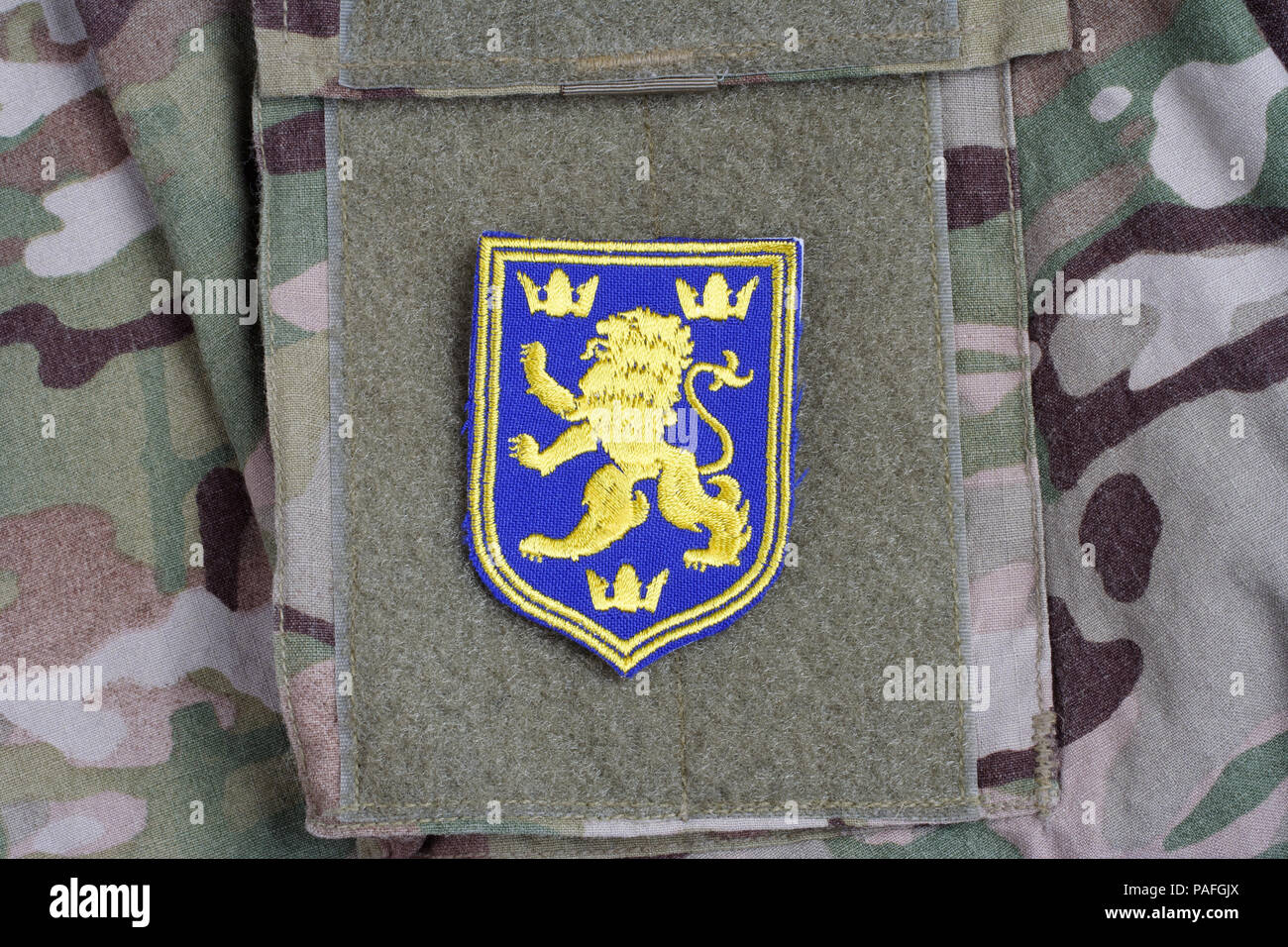 Kiev, Ucrania - Julio, 16, 2015. Ucrania uniforme del ejército badge -  escudo de Galicia Fotografía de stock - Alamy