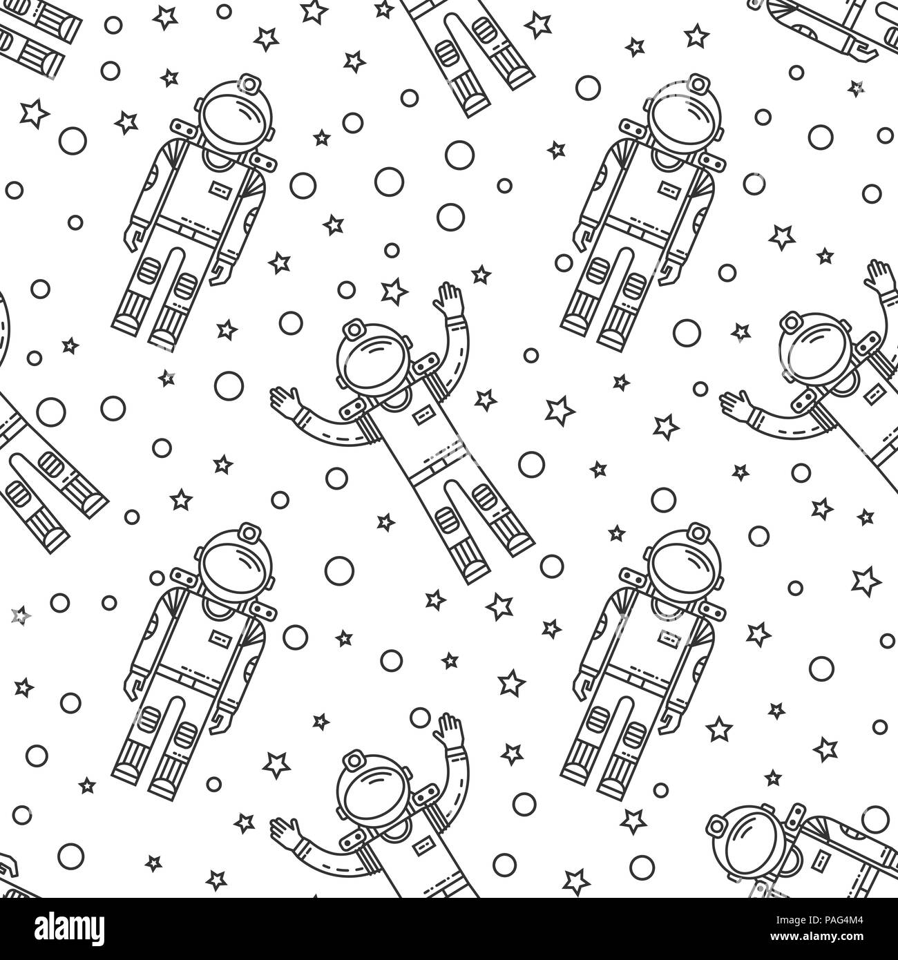 Espacio patrón sin fisuras de Memphis. Moda 80-90 s. Texturas de mosaicos en blanco y negro. Ilustración vectorial. Misión humana a Marte. Icono de línea delgada. Ilustración del Vector