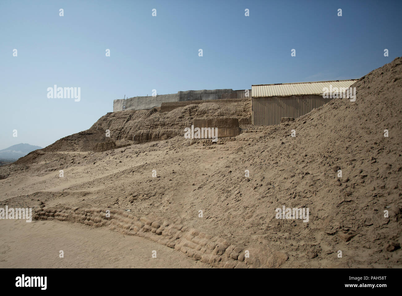 El Brujo sitio arqueológico cerca de Trujillo, Perú, América del Sur Foto de stock