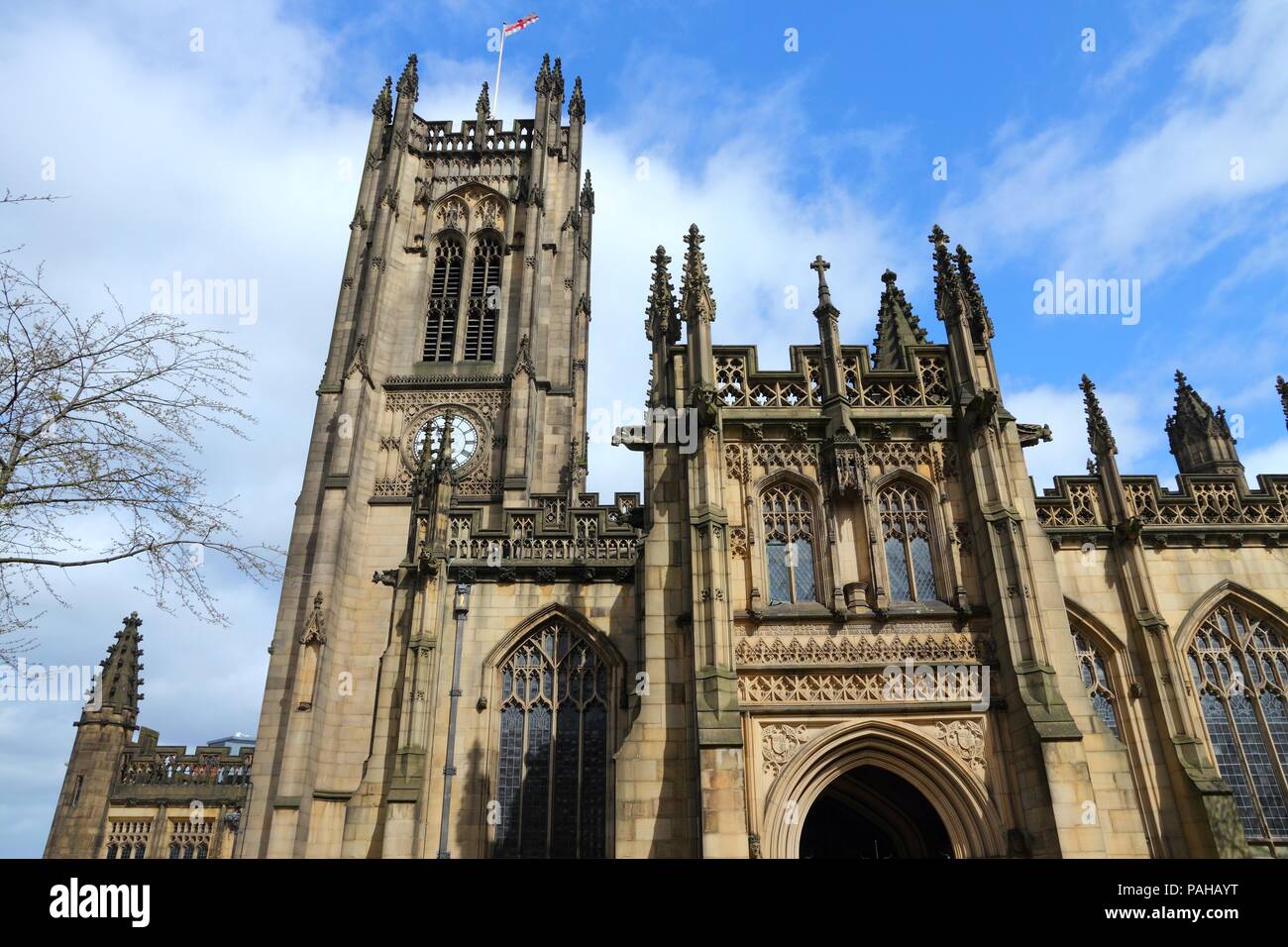- La ciudad de Manchester, en el Noroeste de Inglaterra (Reino Unido). Catedral anglicana. Foto de stock