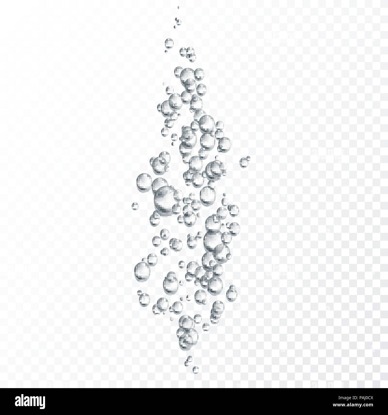 Las gotas de lluvia de agua o una ducha de vapor. Borrar las burbujas de vapor sobre la superficie de cristal. Ilustración vectorial aislado sobre fondo transparente Ilustración del Vector