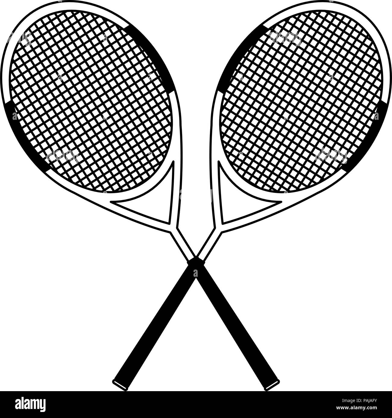 Raquetas de tenis cruzadas ilustración vectorial diseño gráfico Imagen  Vector de stock - Alamy