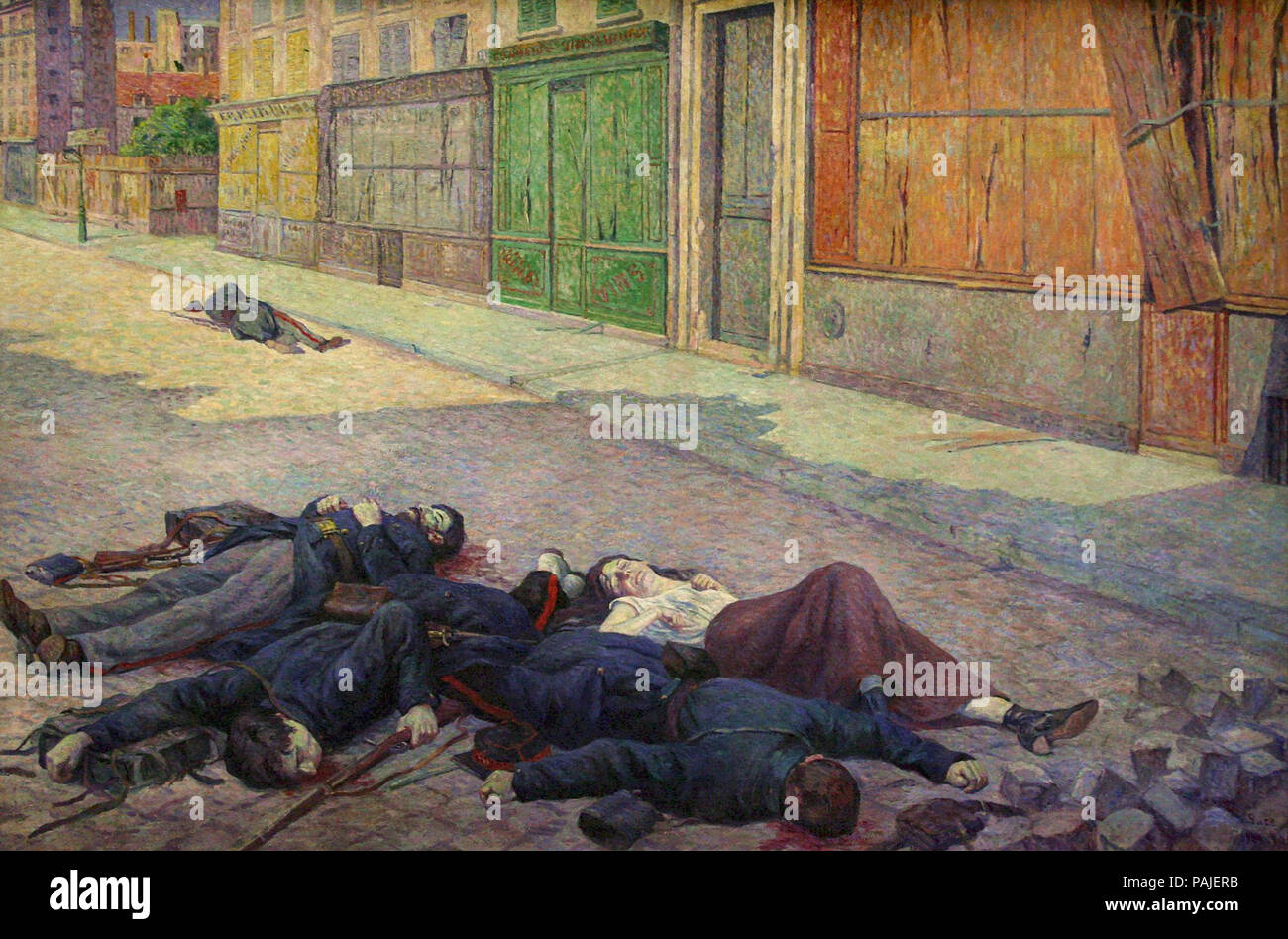 Maximilien Luce - calle de París en mayo de 1871 (la comuna) Foto de stock