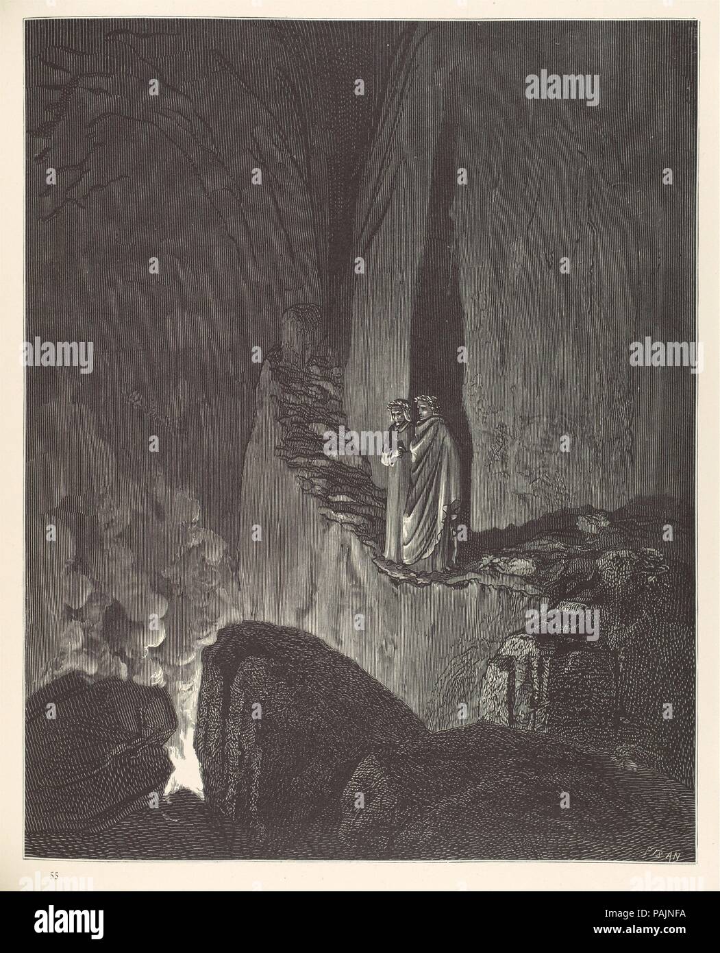 La visión de Hell (infierno). Autor: Dante Alighieri (Italiano, Florencia, ca. 1265-1321 Ravenna). Dimensiones: 15 x 12 x 1 1/8 3/4 in. (38,4 x 30,5 x 4,5 cm) Hoja: 14 3/4 x 10 5/8 pulg. (37,5 x 27 cm). Grabador: Hélidore-Joseph Pisana (Francés, Marsella 1822-1890 Bailly). Illustrator: francés Gustave Doré (Estrasburgo, París, 1832-1883). Editor: Cassell, Petter y Galpin Londres. Traductor: Henry Francis Cary (British (padres irlandeses), Gibraltar Londres 1772-1844). Fecha: 1866. Fuera de su facilidad para el humor grotesco y el Gaslight melodrama, Doré; inventado unos 10.000 ilustraciones para libros y ma Foto de stock