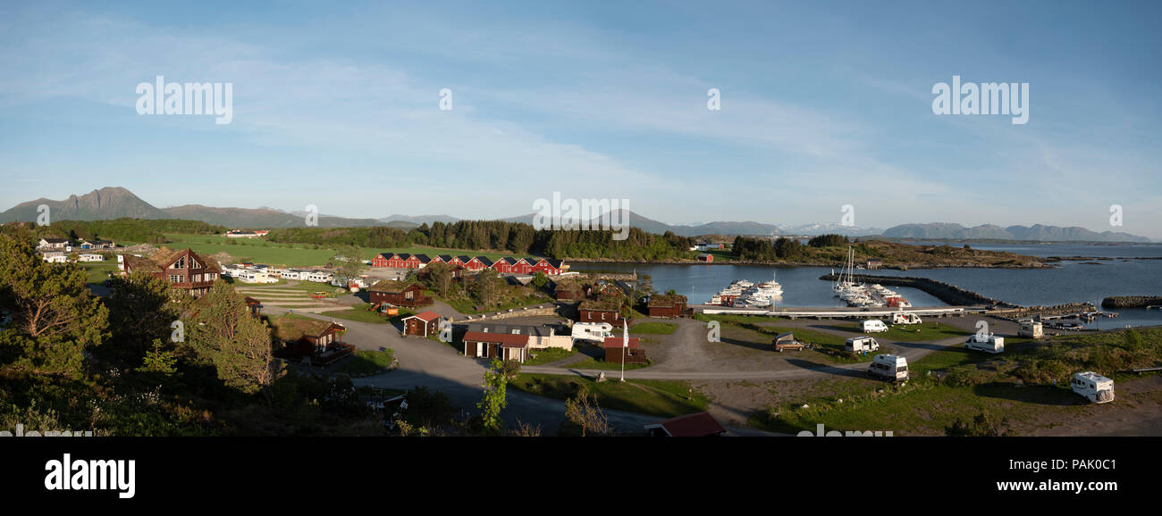 Vista panorámica de Bud camping, Noruega Foto de stock
