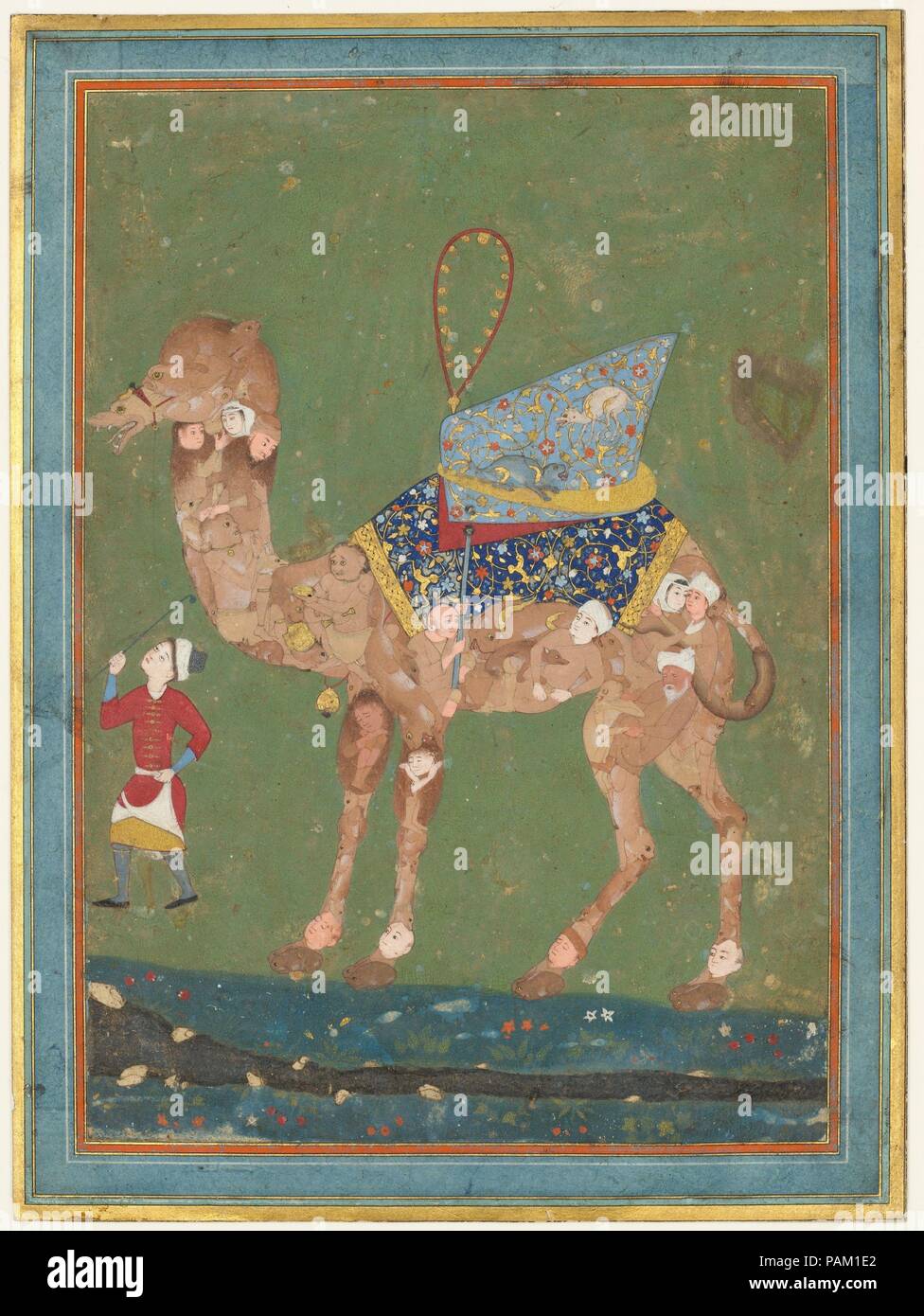 Camello compuesto con las consiguientes. Dimensiones: Pintura: H. 7 7/8 in.  (20 cm) W. 5 1/2 in. (14 cm) Página: H. 9. (22,9 cm) W. 6 11/16. (17 cm)  Mat: H. 19