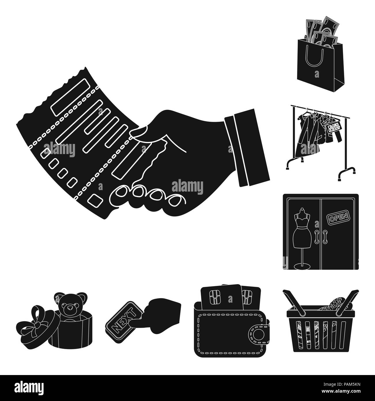 y business iconos negros en conjunto para el diseño. Compra