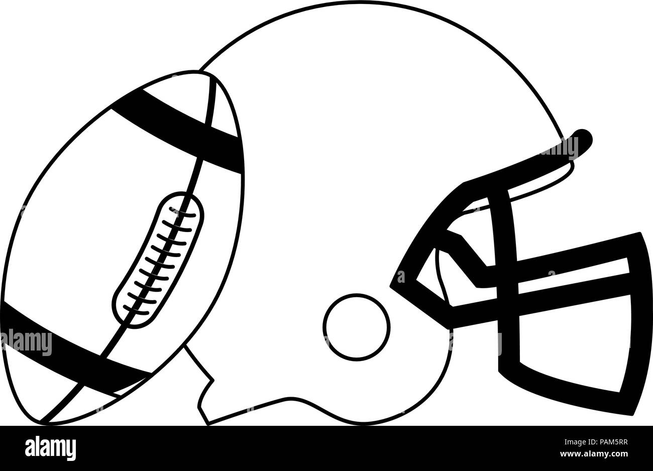 Dibujo Blanco Y Negro Del Casco De Fútbol Americano Americano