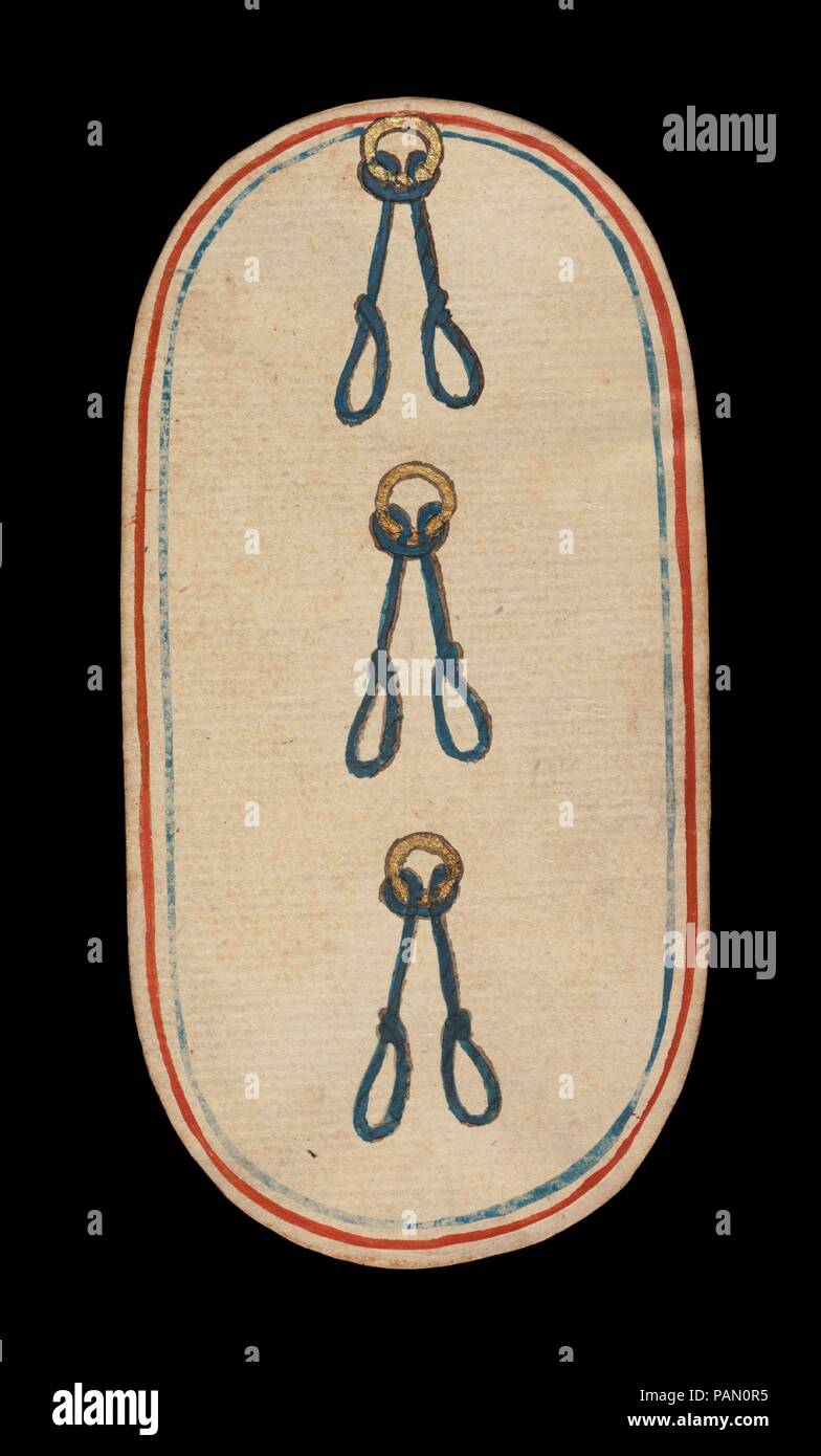 3 de Nooses, desde los claustros jugando a las cartas. Cultura:  Netherlandish Sur. Dimensiones: 5 3/16 x 2 3/4 in. (13,2 × 7 cm). Fecha:  ca. 1475-80. Los claustros conjunto de cincuenta