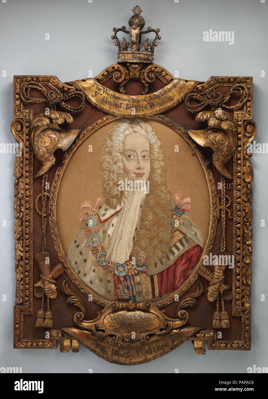 Retrato de George II (reinó 1727-60). Cultura: irlandesa, Dublín. Dimensiones: 29 3/4 x 23 3/4 pulg. 60.300x (75,6 cm), Enmarcado: 55 × 37 × 6. (139.7 × 94 × 15,2 cm). Maker: Weaver John van activo Beaver (1727-50); Taller de Robert Baillie (1727-35) , posiblemente activo. Fecha: 1732-37. Museo: Museo Metropolitano de Arte, Nueva York, Estados Unidos. Foto de stock