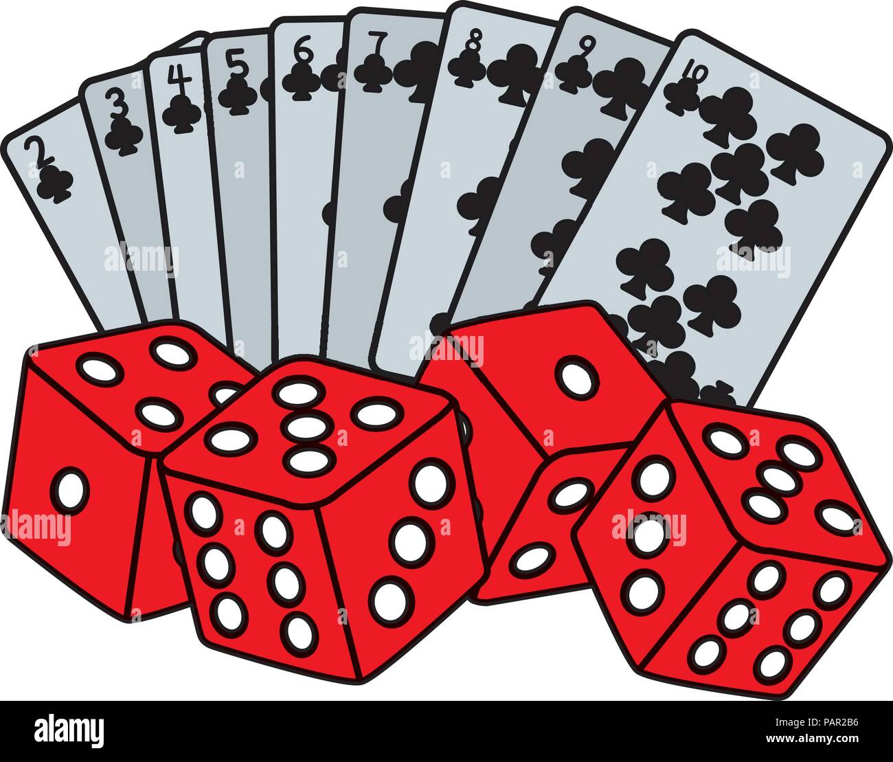 Color club poker dados y tarjetas de juego Imagen Vector de stock - Alamy