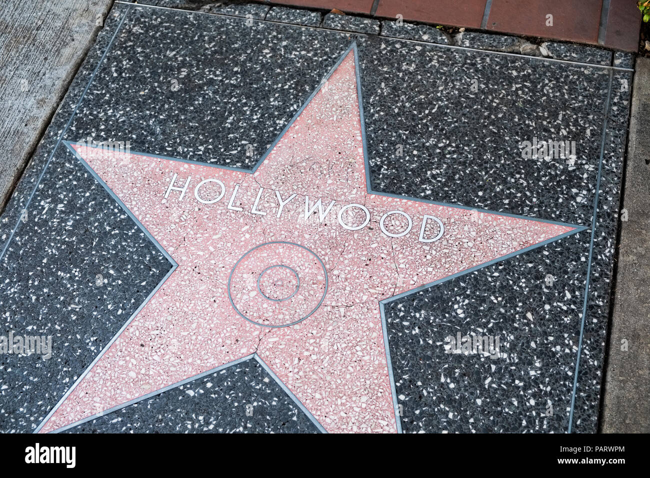 La estrella de Hollywood en el Paseo de la Fama de Hollywood Boulevard, Los Ángeles, Los Ángeles, California, EE.UU. Foto de stock
