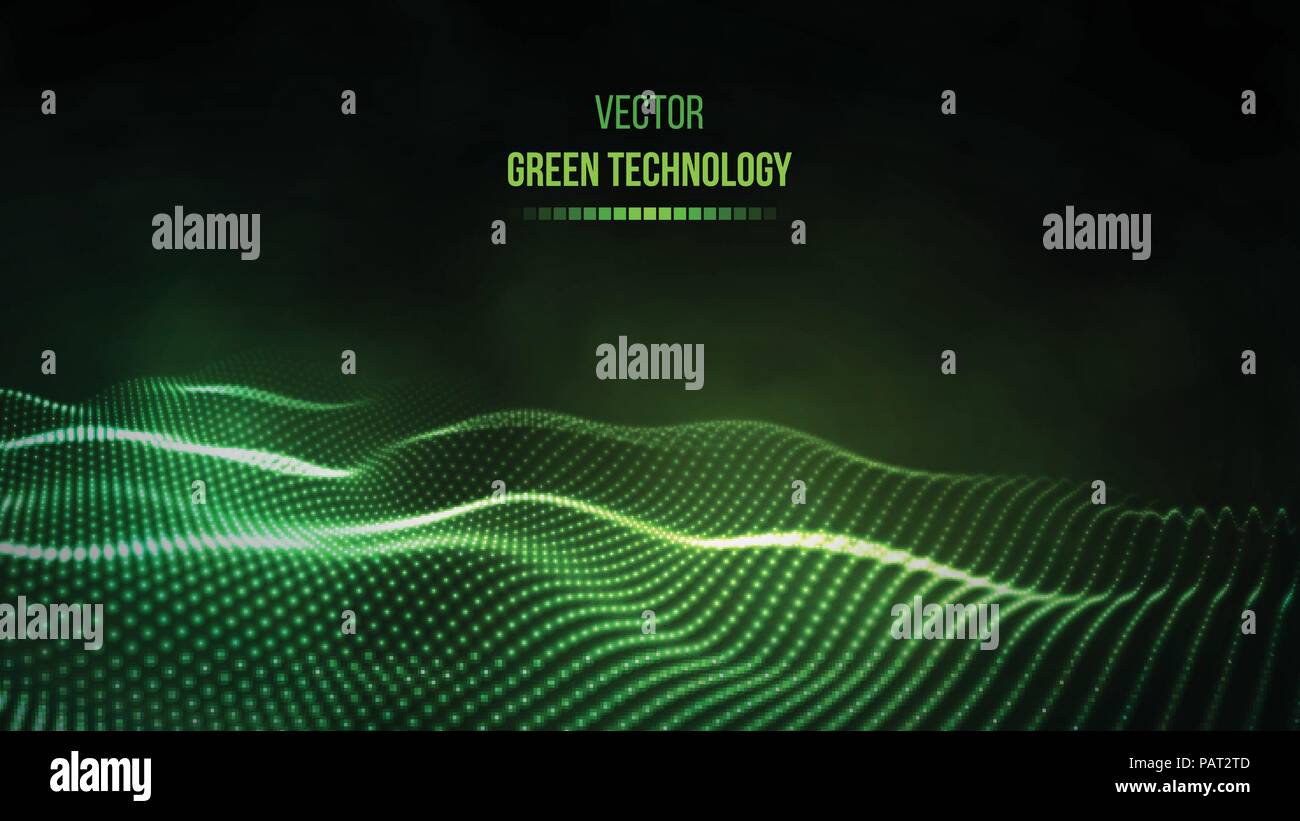 Fondo de tecnología verde. Energía verde ilustración vectorial EPS10. El concepto de comunicación del equipo fondo verde. Presentación de antecedentes Vector tech. Ilustración del Vector