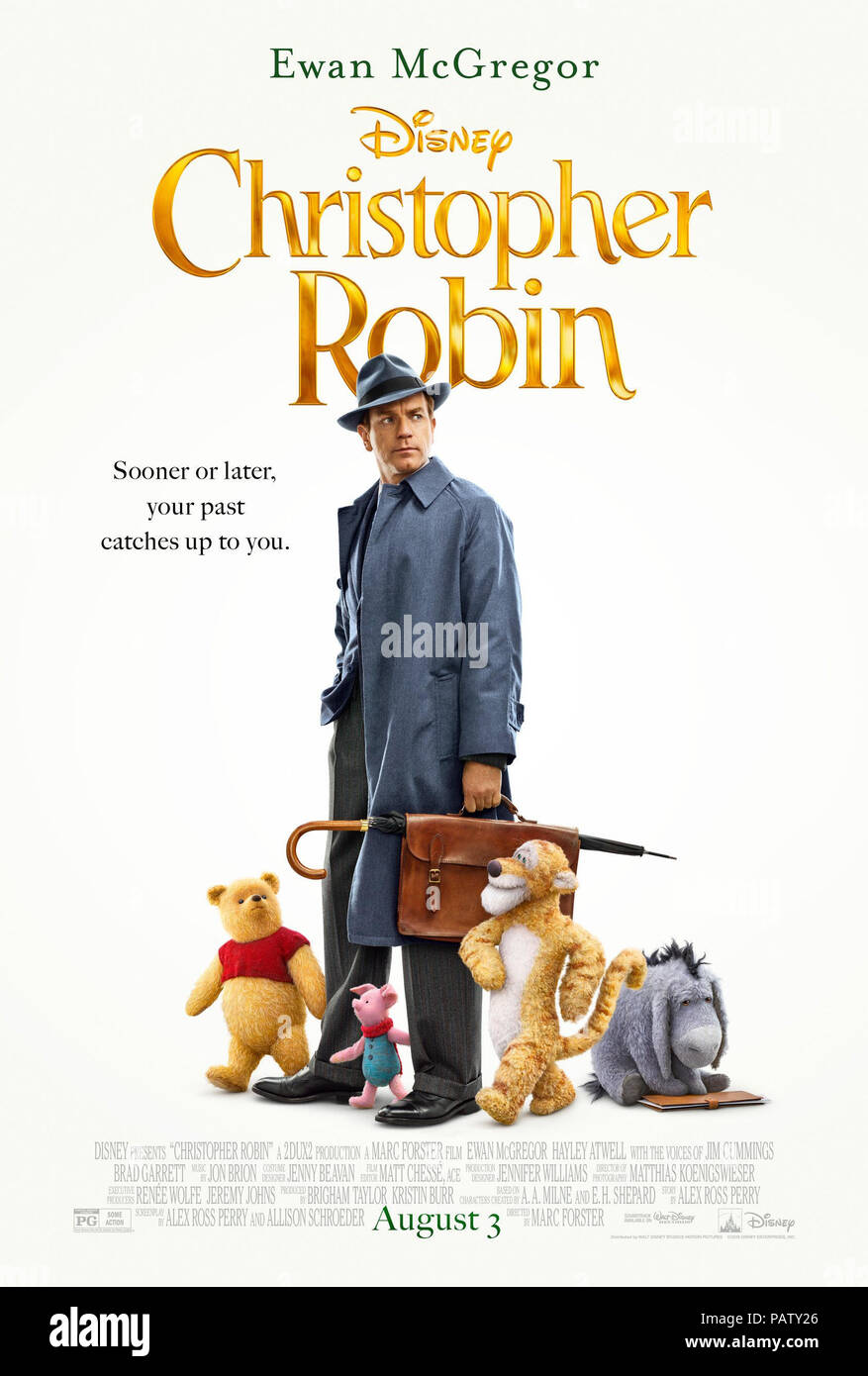 CHRISTOPHER ROBIN, nosotros póster, Ewan McGregor con fondo lr Winnie