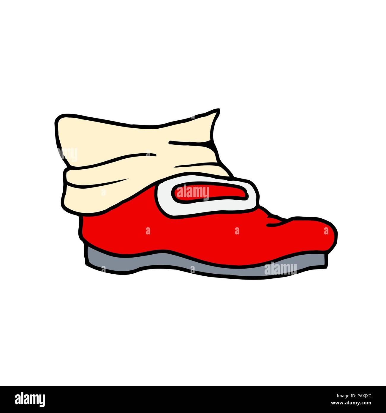 Rojo bota de trabajo viejos dibujos animados. Ilustración Rojo bota de trabajo viejos dibujos animados. Ilustración
