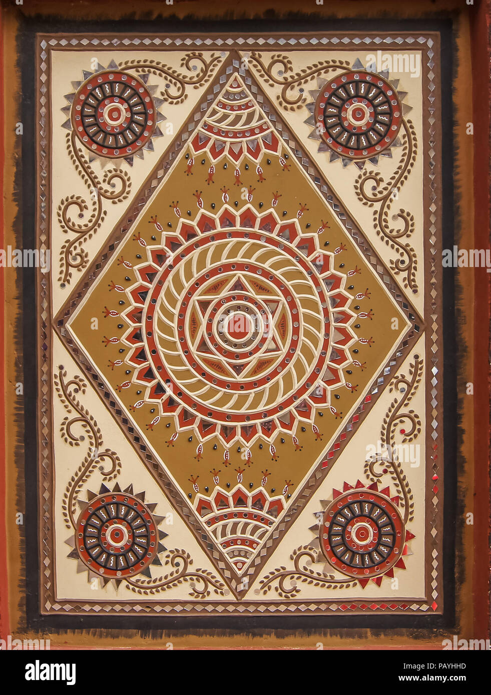 Mural Trabajos Tradicionales De Barro De Gujarat India Arcilla