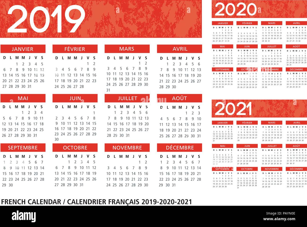 Calendario francés 2019 a color para imprimir: la imagen perfecta Calendario francés 2019 a color para imprimir: la imagen perfecta