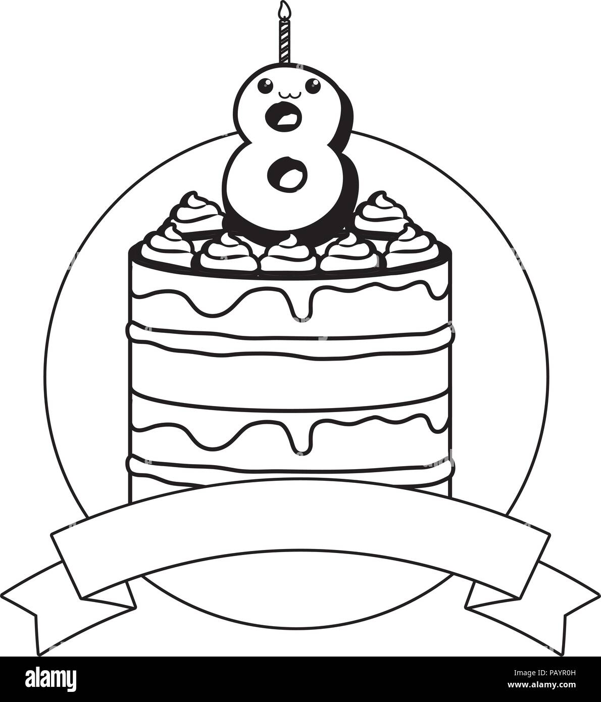 Vela número uno. Fiesta de cumpleaños 1 años en pastel, imagen vectorial de  dibujos animados aislados sobre fondo blanco Imagen Vector de stock - Alamy
