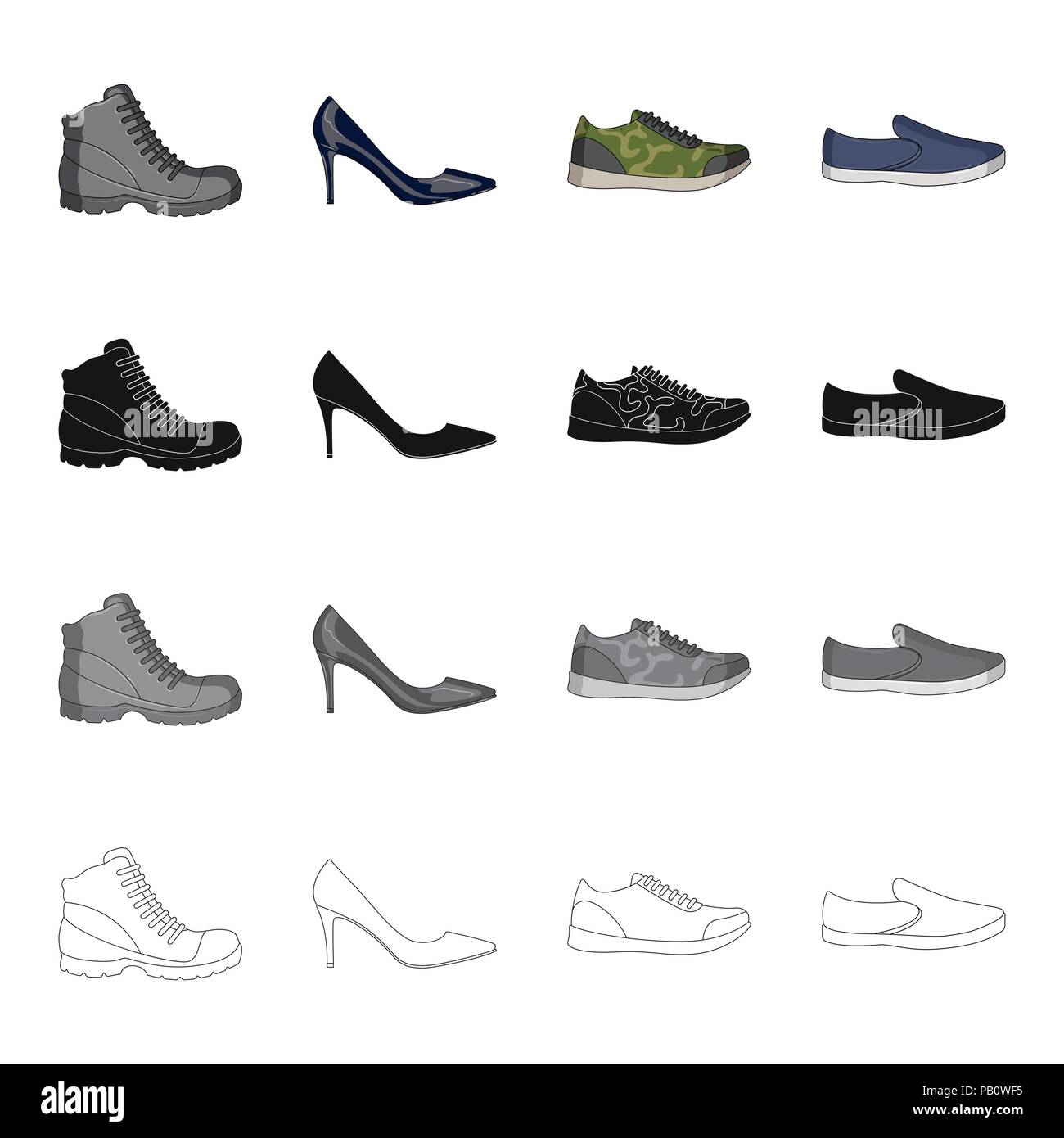 Zapatillas diferentes dibujos animados iconos esquema monocromo negro en conjunto para el diseño. Hombres y zapatos de mujer símbolo vector stock ilustración Imagen Vector de stock - Alamy Zapatillas diferentes dibujos animados iconos esquema monocromo negro en conjunto para el diseño. Hombres y zapatos de mujer símbolo vector stock ilustración Imagen Vector de stock - Alamy