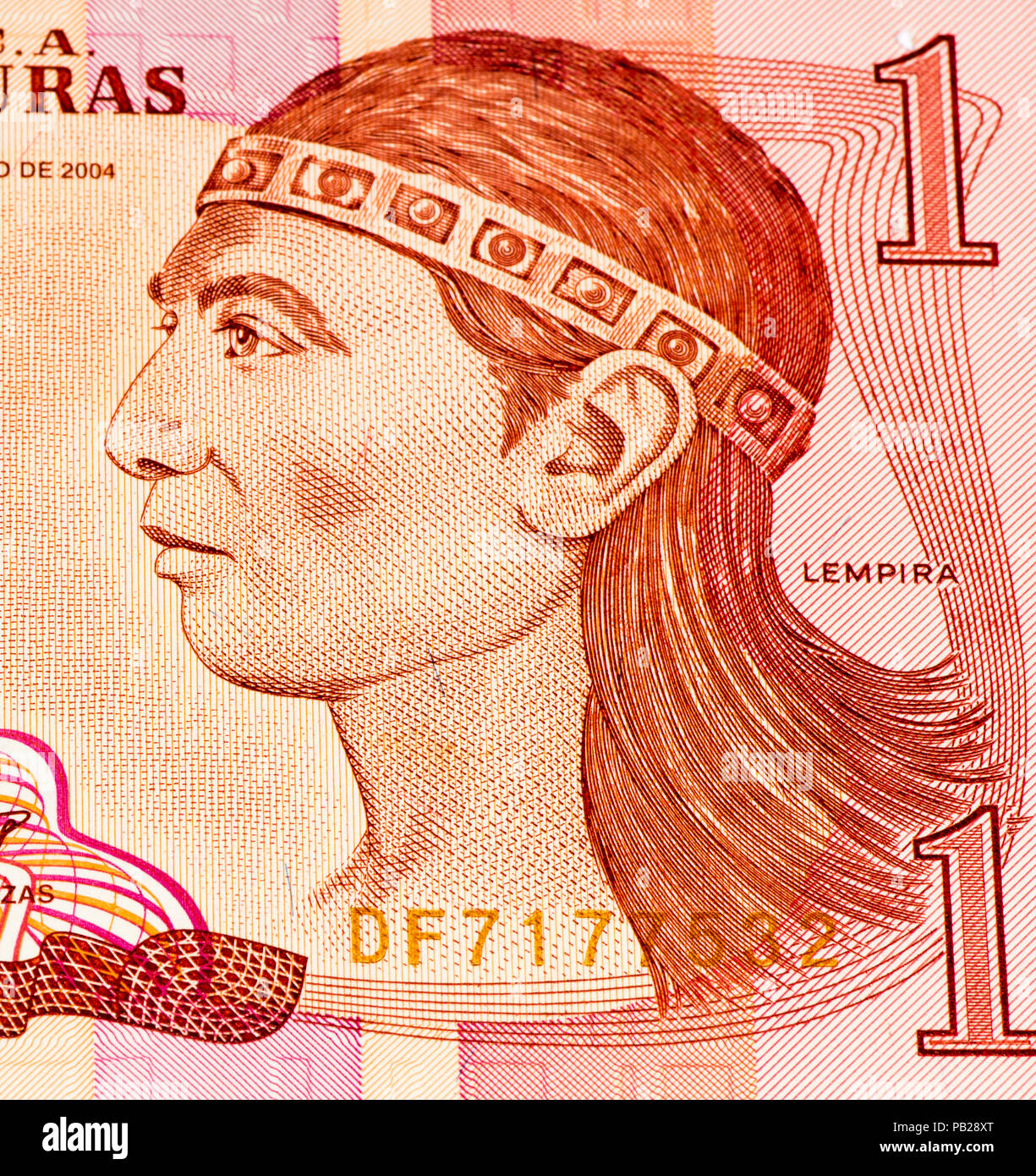 1 lempira Bank note. Lempira es la moneda nacional de Honduras Fotografía de stock Alamy